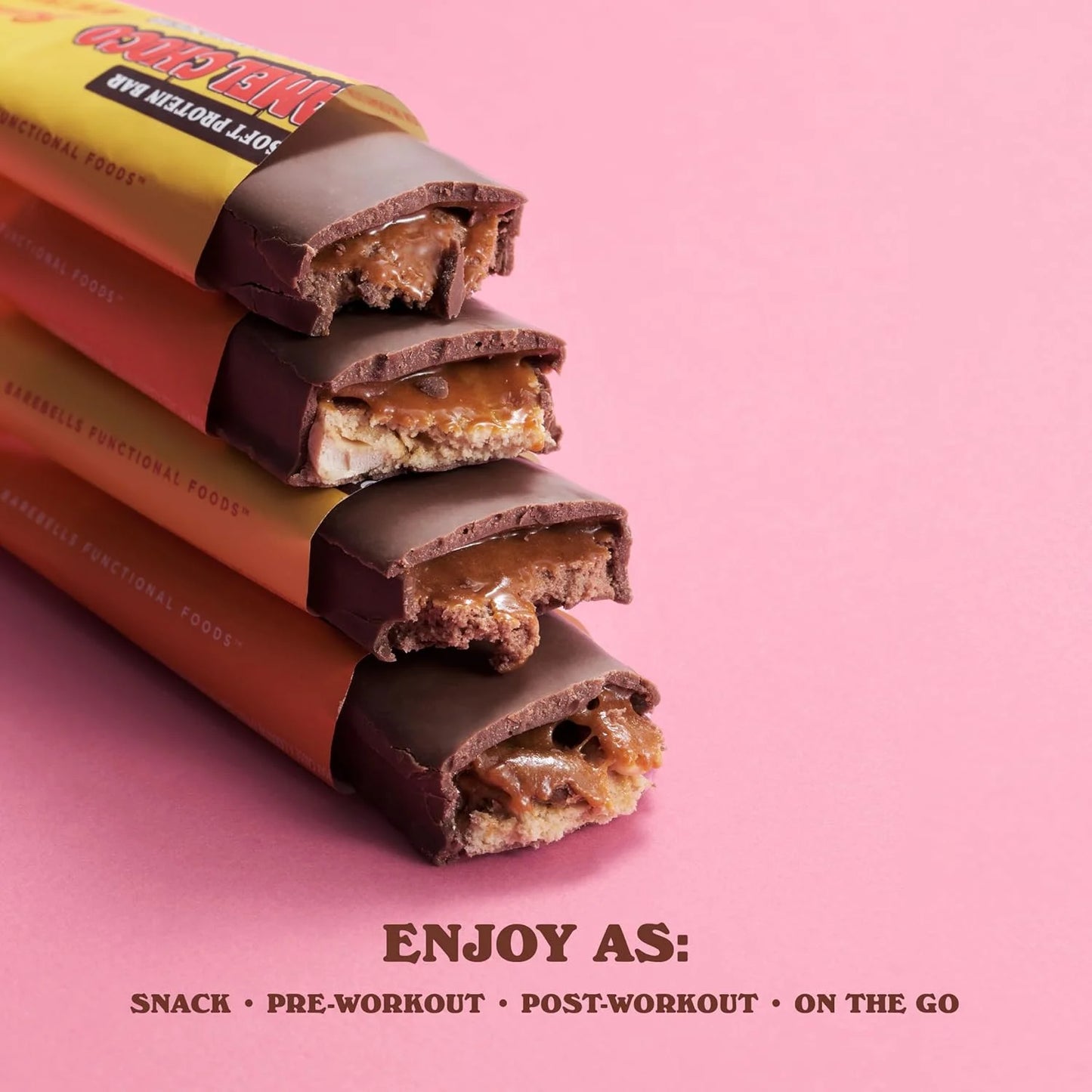 Soft Protein Bars - Caramel Chocolate Flavor, 12 Count (1.9 oz each) - High Protein Snack with 16g Protein and 2g Total Sugars - Ideal for Breakfast or On-the-Go