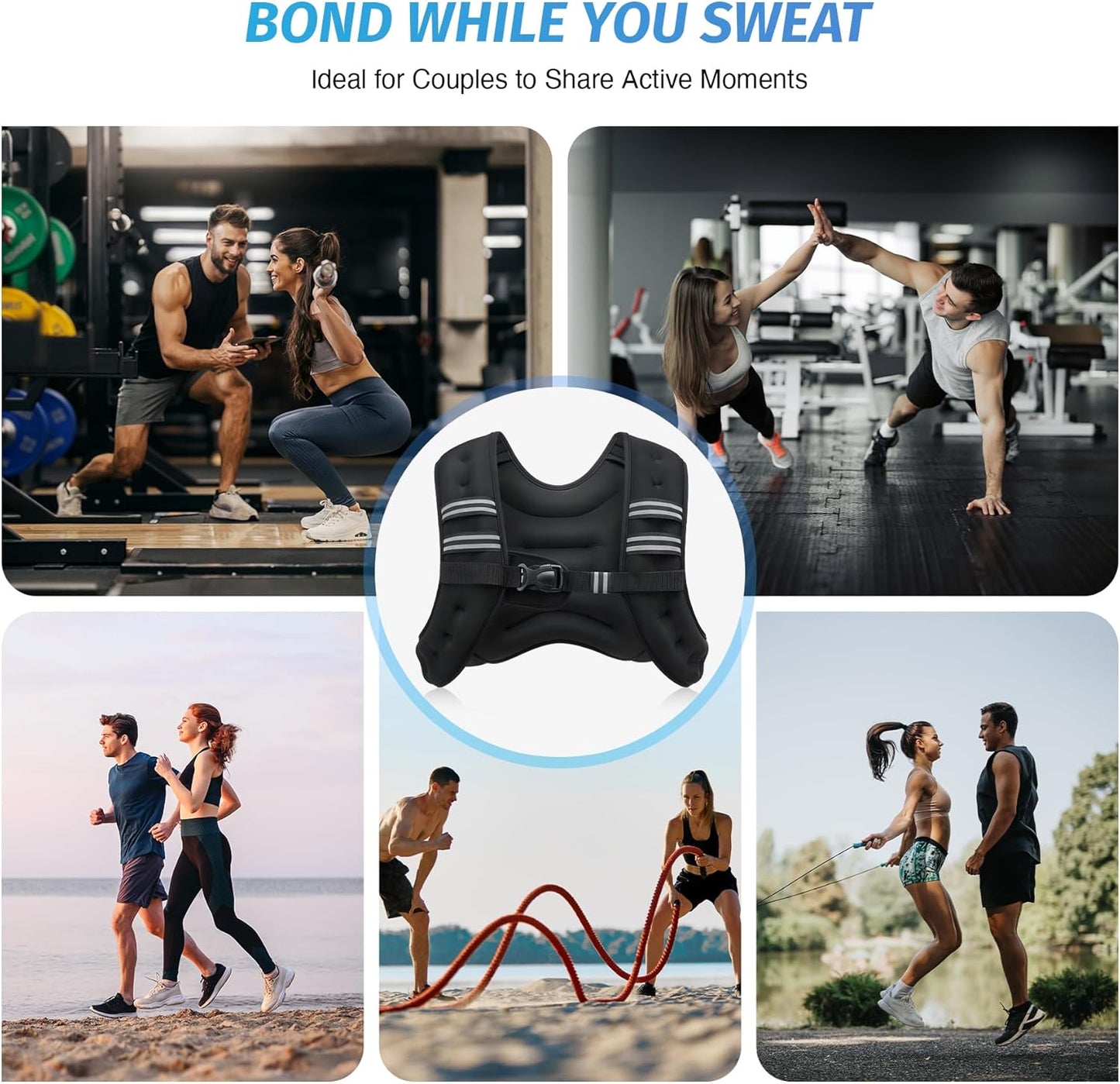 Weighted Vest with Reflective Stripe for Enhanced Workout Performance - Available in 6Lb to 30Lb Options for Strength Training, Running, Fitness, Muscle Building, and Weight Loss