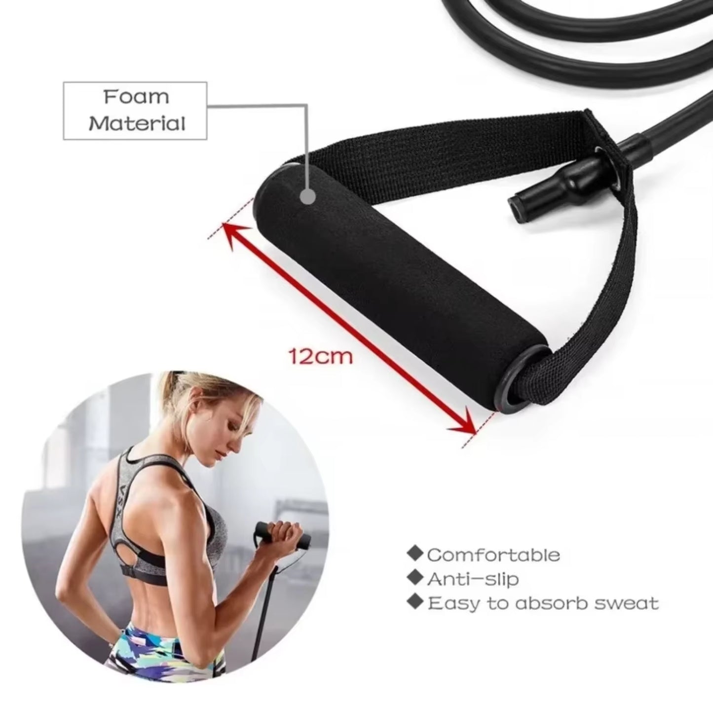 Professional Resistance Band with Handles for Yoga and Strength Training Workouts