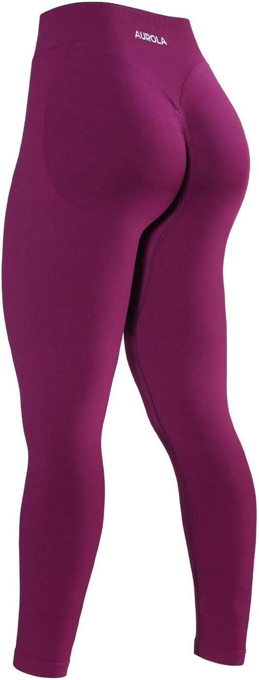 Women's Seamless Compression Tummy Control Mid Rise Yoga Leggings