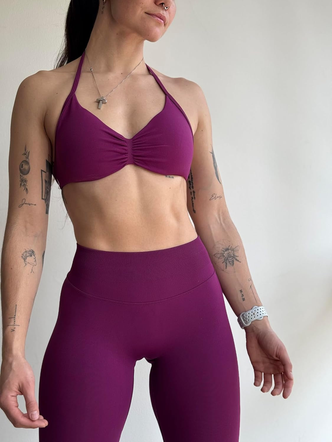 Women's Seamless Compression Tummy Control Mid Rise Yoga Leggings