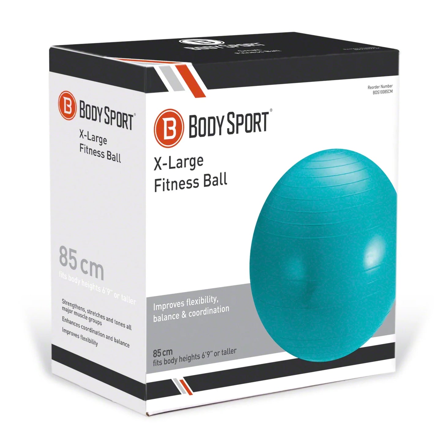 Teal Fitness Ball (85 Cm), Pump & Exercise Guide Included