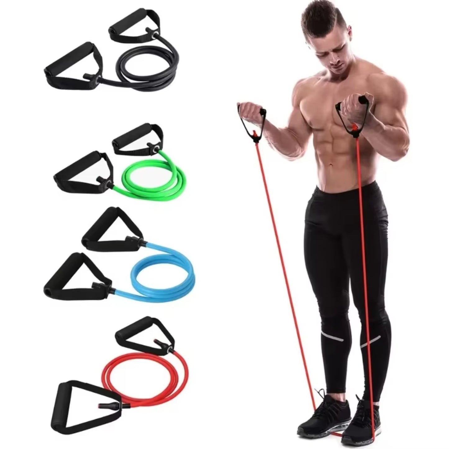 Professional Resistance Band with Handles for Yoga and Strength Training Workouts