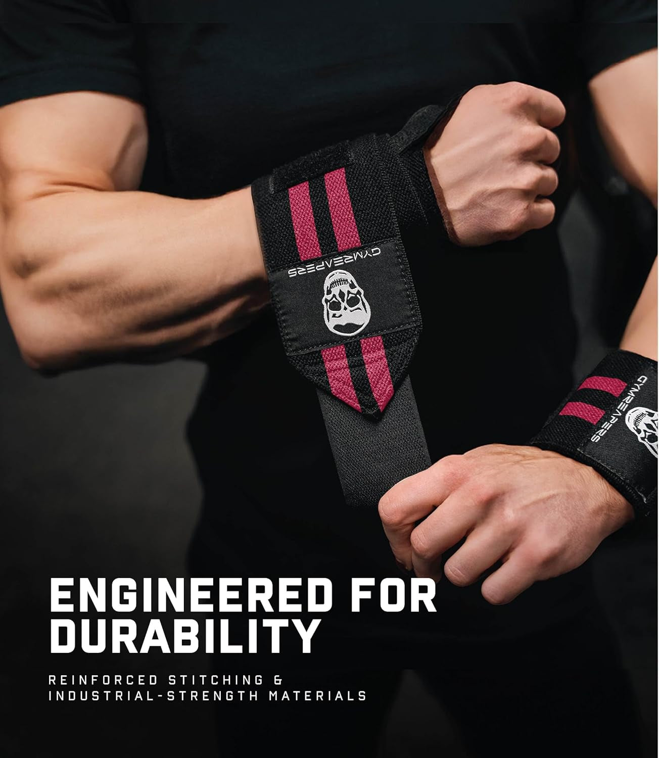 IPF Approved 18" Professional Weightlifting Wrist Wraps with Heavy-Duty Thumb Loop - Optimal Support for Powerlifting, Strength Training, and Bodybuilding