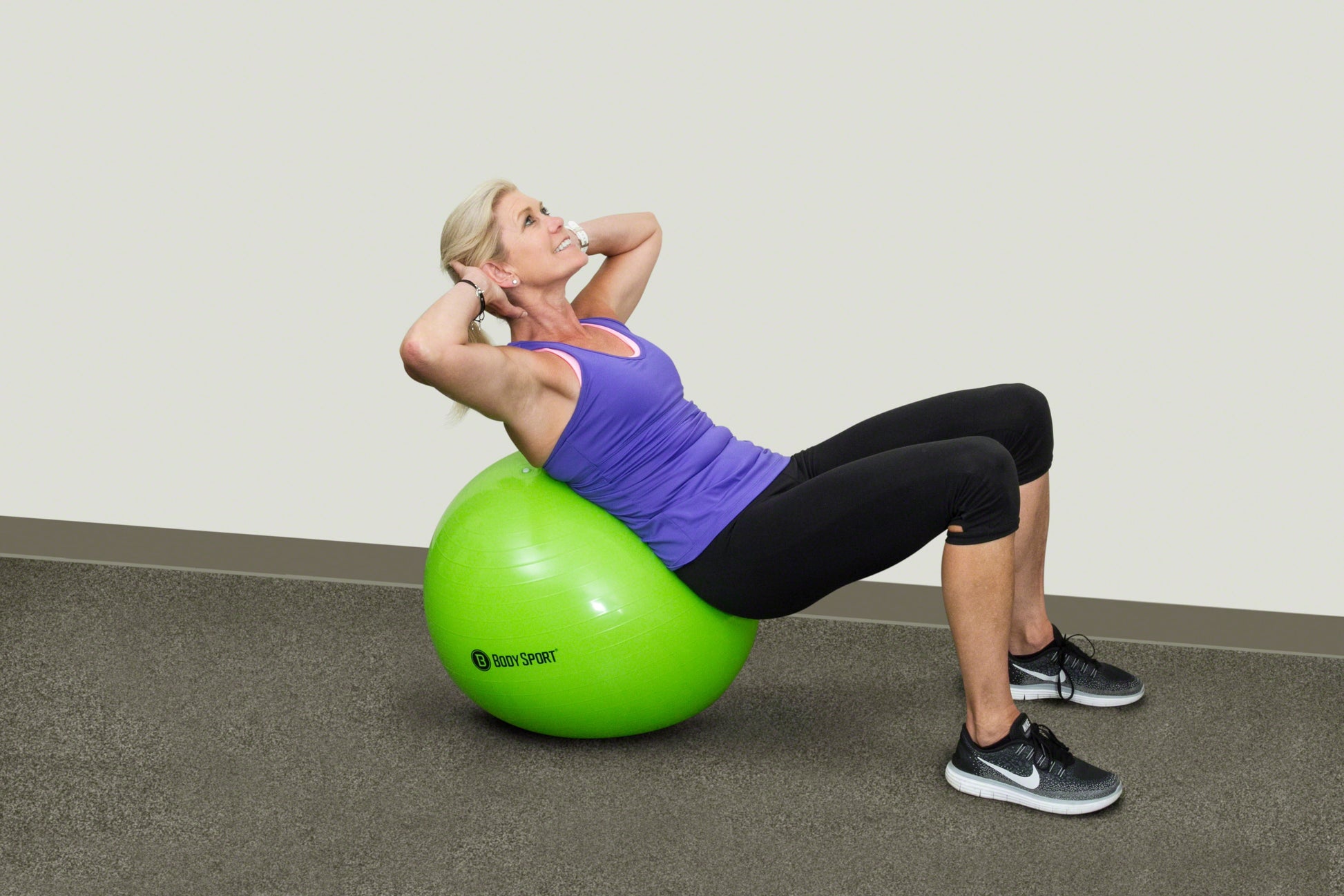 Professional Green Fitness Ball (55 cm) with Pump and Exercise Guide Included