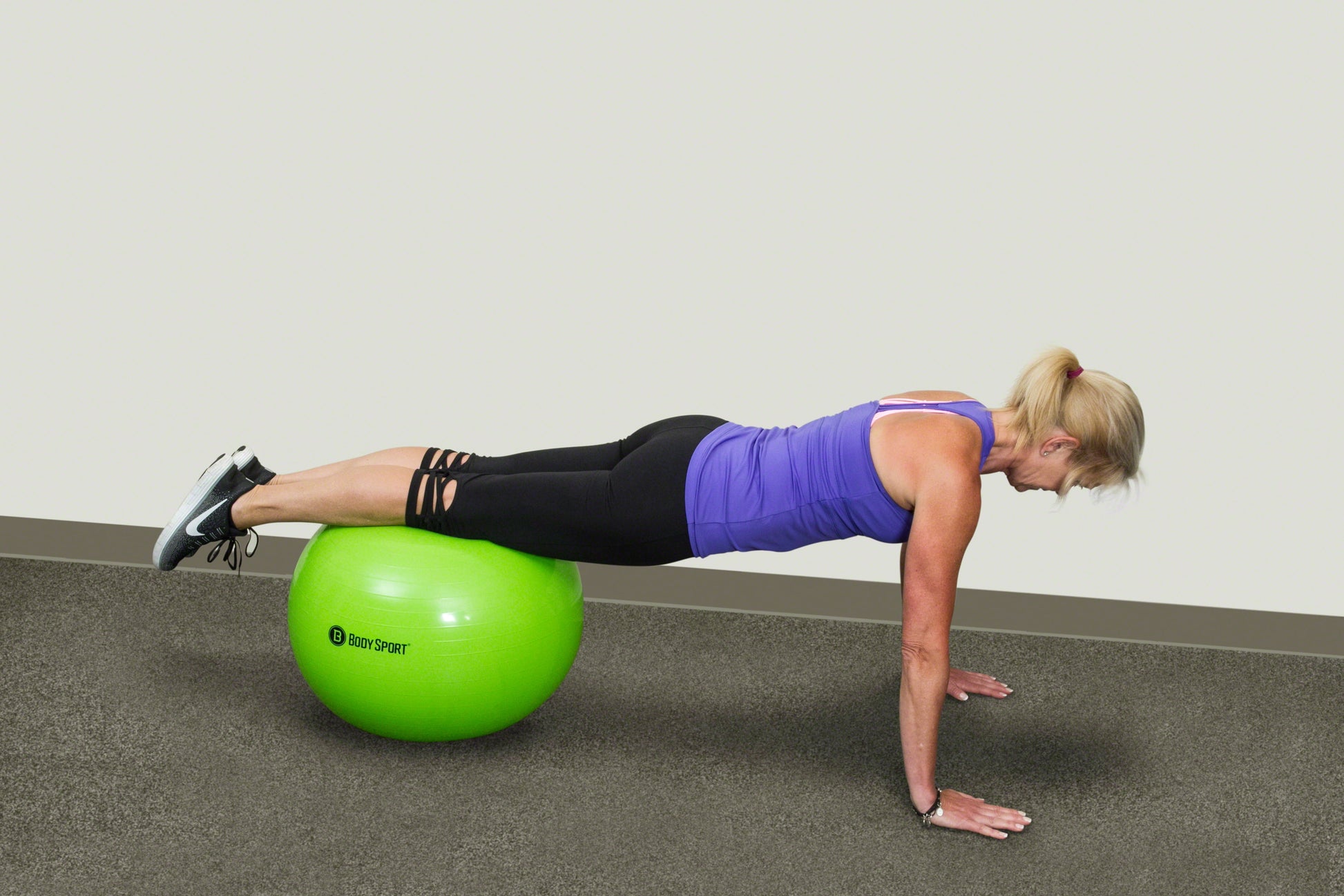 Professional Green Fitness Ball (55 cm) with Pump and Exercise Guide Included